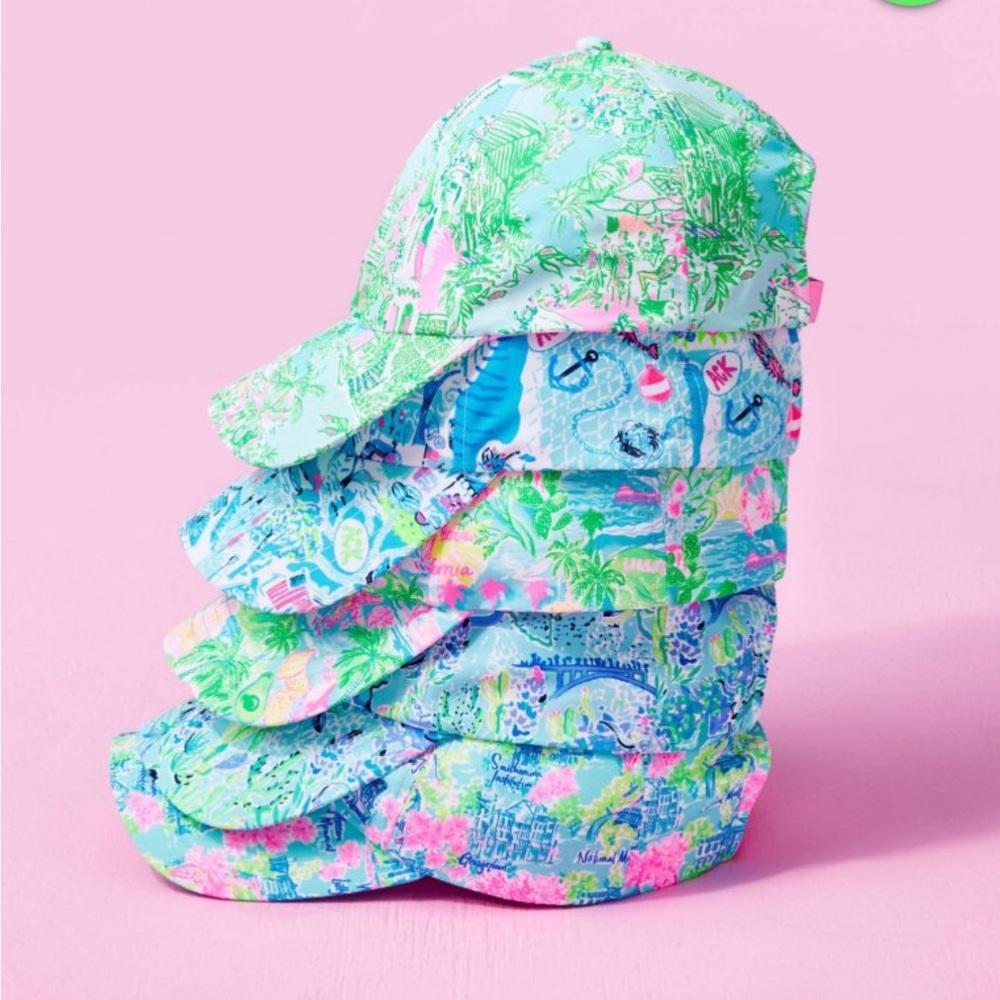 🆕💕🌴LILY PULITZER🌴RUN AROUND HAT WHISPER BLUE LILLY LOVES NANTUCKET SMALL - Picture 4 of 4